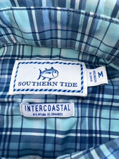 Southern Tide Men's Blue Plaid Intercostal Button Up Shirt - M image 3