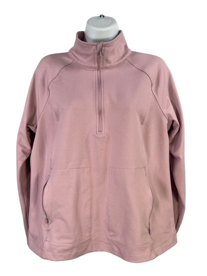 J Jill Women's Purple Fit Peach-Soft Quarter Zip Long Sleeve Jacket - M
