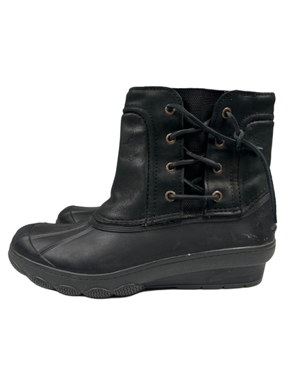 Sperry Top Sider Women's Black Saltwater Wedge Rain Boots - 8.5 image 5