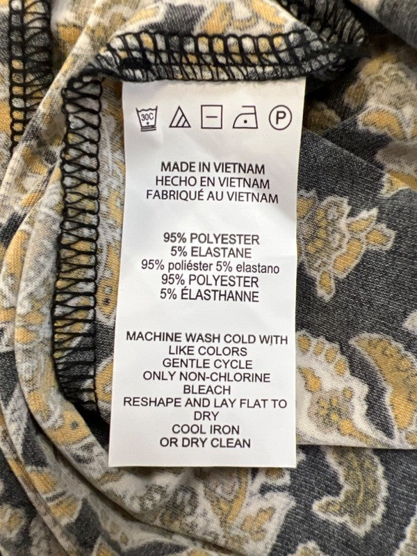 Michael Kors Women's Black/Gold Paisley 3/4 Bell Sleeve Shift Dress - M image 4