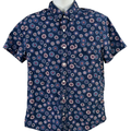J.Crew Men's Blue Slim Fit Flex Washed Short Sleeve Button Up Shirt - L