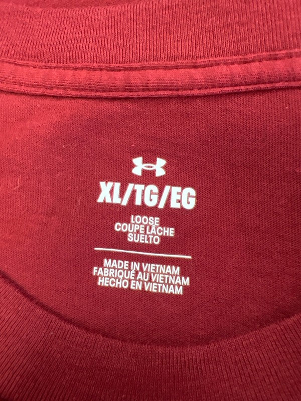 Under Armour Men's Red Long Sleeve Loose Fit T-Shirt - XL image 3