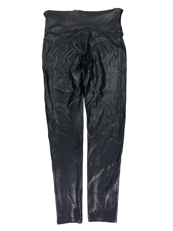 Spanx Women's Black Spanxshape Faux Leather High Rise Leggings - XL Petite image 2