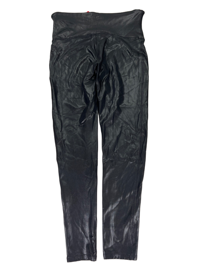 Spanx Women's Black Spanxshape Faux Leather High Rise Leggings - XL Petite image 2