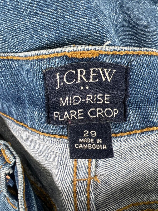 J.Crew Women’s Medium Wash Mid Rise Flare Crop Jeans - 29 image 3