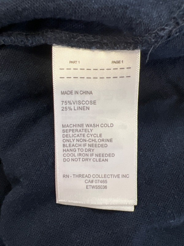 Ellen Tracy Women's Blue Linen Blend Sleeveless V-Neck Blouse - M image 4