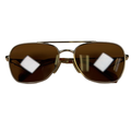 Prada Women's Gold-Tone Metal Frame W/ Dark Brown Lenses Sunglasses