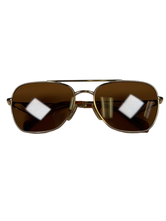 Prada Women's Gold-Tone Metal Frame W/ Dark Brown Lenses Sunglasses