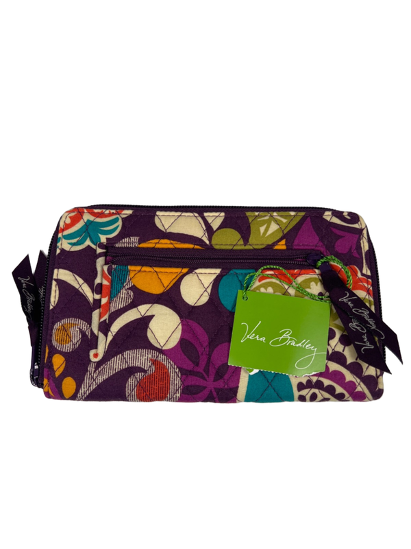Vera Bradley Women's Purple Plum Crazy Zip Around Wallet
