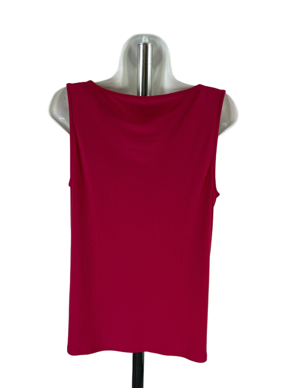 White House Black Market Women's Red/Purple V-Neck Pleated Front Blouse - M image 2