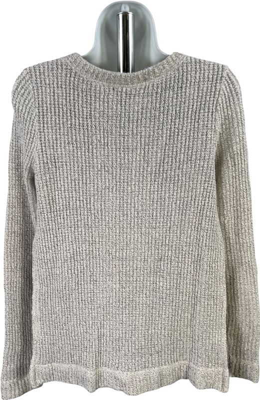 Sanctuary Women’s Ivory/Gray Lined Plaid Accent Long Sleeve Knit Sweater - S image 2