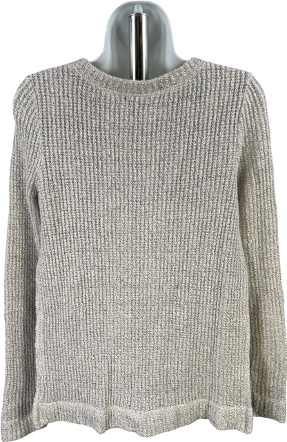 Sanctuary Women’s Ivory/Gray Lined Plaid Accent Long Sleeve Knit Sweater - S image 2