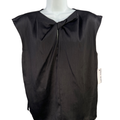 Nine West Women's Black Sleeveless Twist Keyhole Front Blouse - M