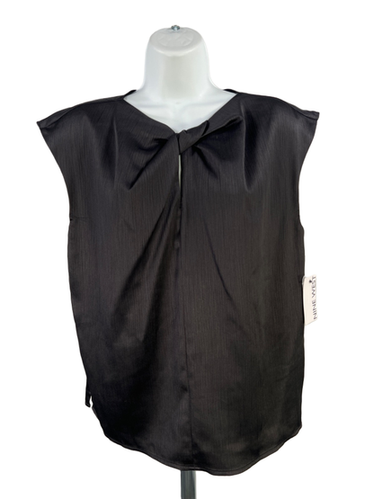 Nine West Women's Black Sleeveless Twist Keyhole Front Blouse - M