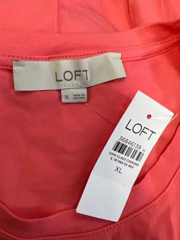 LOFT Women's Pink Short Sleeve Faux Wrap Stretch Soft Dress - XL image 3