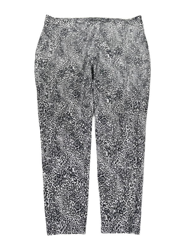 Chico's Women's Gray/Black Leopard Print Pull On Legging Pants - 3/US XL
