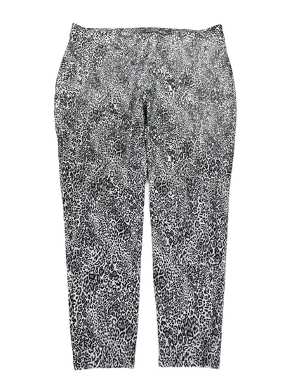 Chico's Women's Gray/Black Leopard Print Pull On Legging Pants - 3/US XL