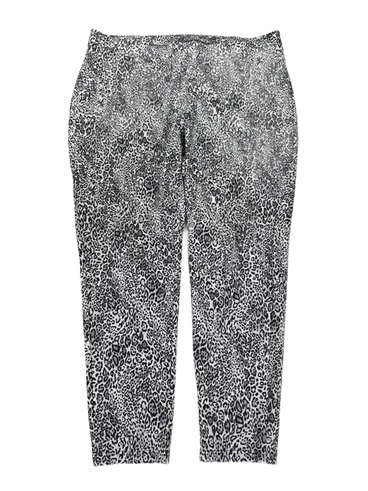 Chico's Women's Gray/Black Leopard Print Pull On Legging Pants - 3/US XL