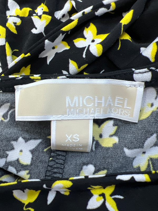Michael Kors Women's Black/Yellow Floral Sleeveless Sheath Dress - XS image 3
