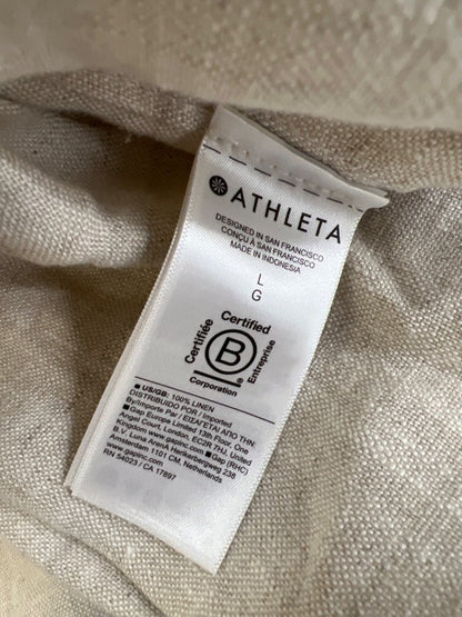 Athleta Women's Beige Retreat Linen Button Up Shirt - L image 4