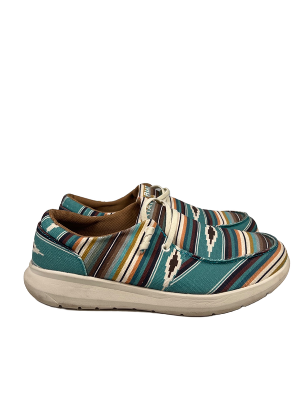 Ariat Women's Blue/Brown Striped Hilo Serape Print Slip On Shoes - 10
