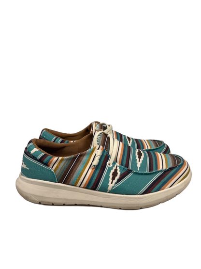 Ariat Women's Blue/Brown Striped Hilo Serape Print Slip On Shoes - 10