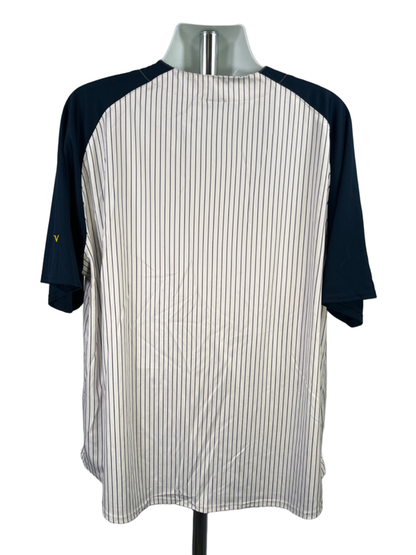 Valiant Men's Blue/White Striped University Of Michigan Baseball Jersey - 3XL image 2