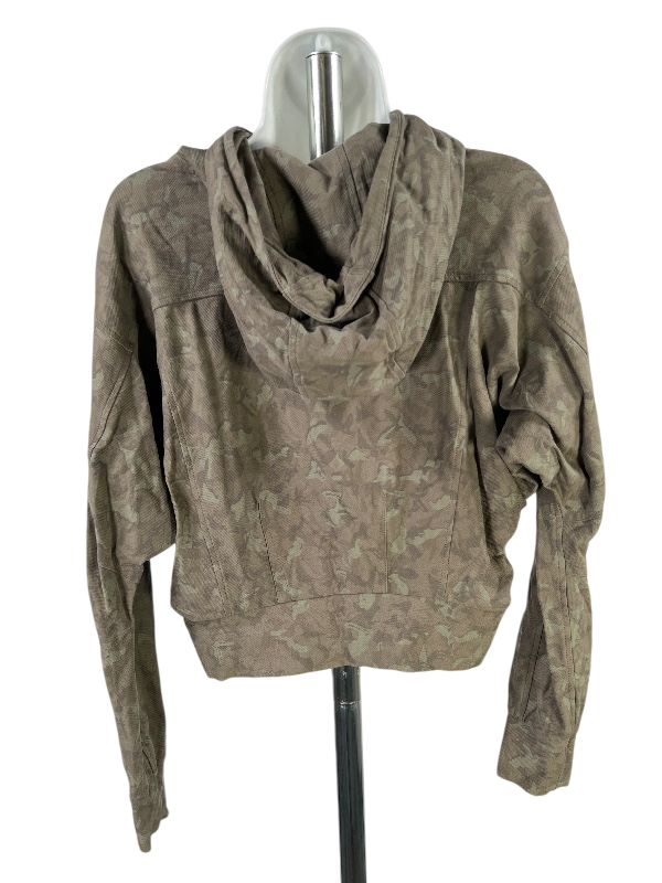 Athleta Women's Green Farallon Long Sleeve Cropped Hooded Sweatshirt - XS image 2