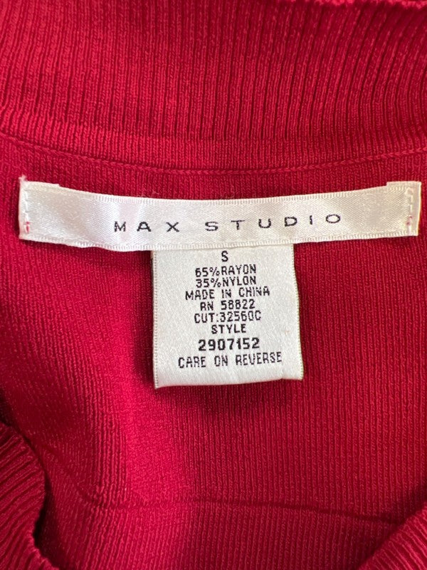 Max Studio Women's Red Textured Bodycon Elbow Sleeve Mini Dress - S image 3