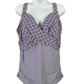 Lands End Women's Purple Underwire Tankini Swimsuit Top - 16