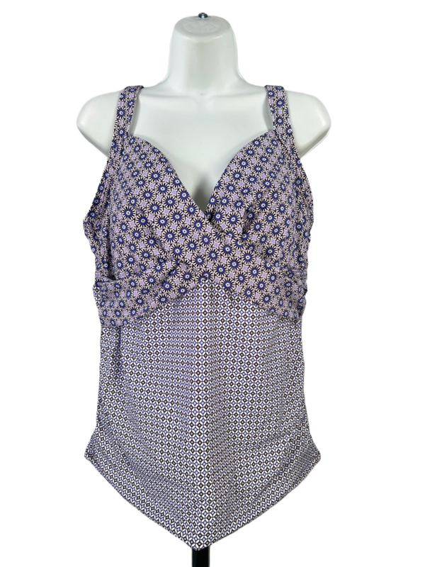 Lands End Women's Purple Underwire Tankini Swimsuit Top - 16