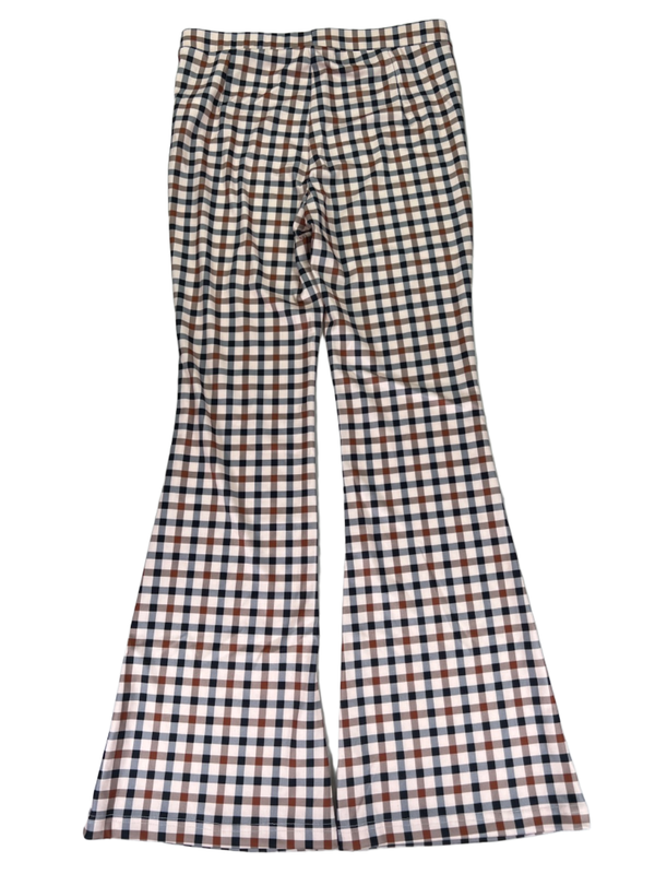 Halara Women's Black/Brown Plaid Pull On Bootcut Pants - L image 2