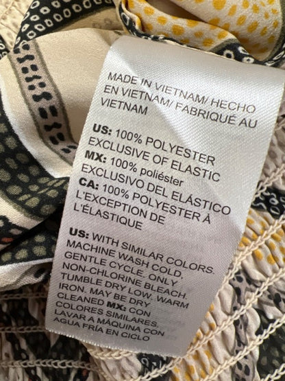 White House Black Market Women's Beige/Yellow Sleeveless Blouse - 4 image 4