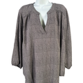 Torrid Women's Black/Gray Plaid Harper Crepe De Chine 3/4 Sleeve Blouse - 2 Plus