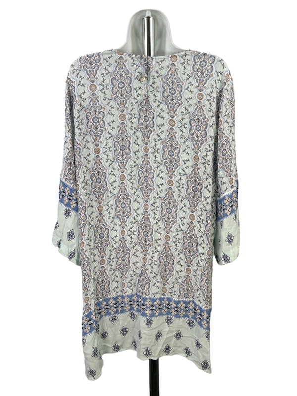 J.Jill Women's Light Blue Paisley Lightweight 3/4 Sleeve Blouse - XL Petite image 2