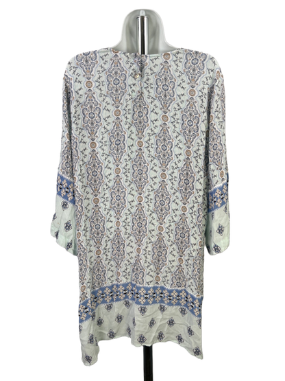 J.Jill Women's Light Blue Paisley Lightweight 3/4 Sleeve Blouse - XL Petite image 2