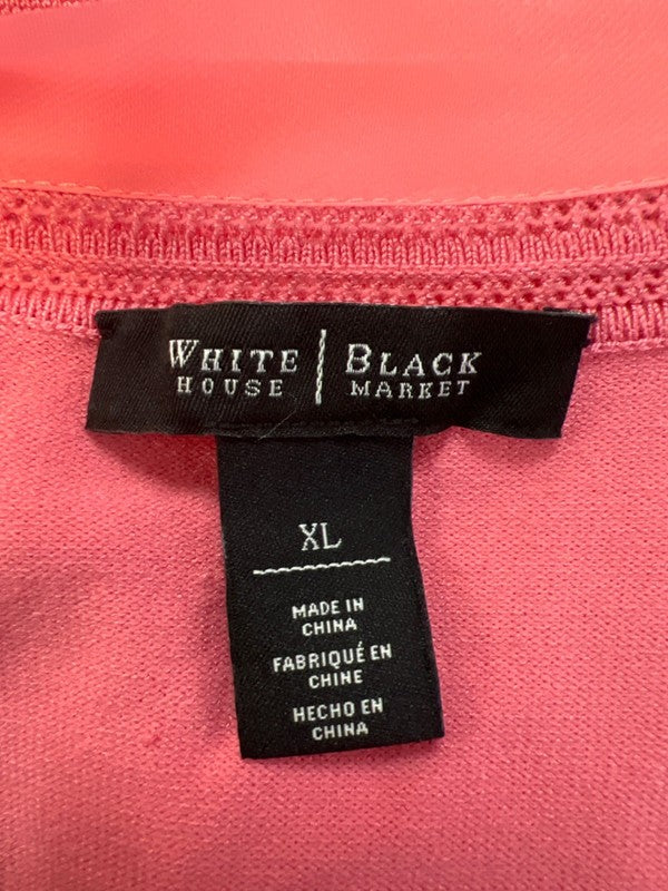 White House Black Market Women's Pink Open Front 3/4 Sleeve Shrug Sweater - XL image 3