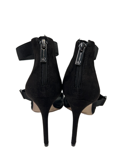 Jessica Simpson Women's Black Strappy Zip Back Open Square Toe High Heels - 8.5 image 4