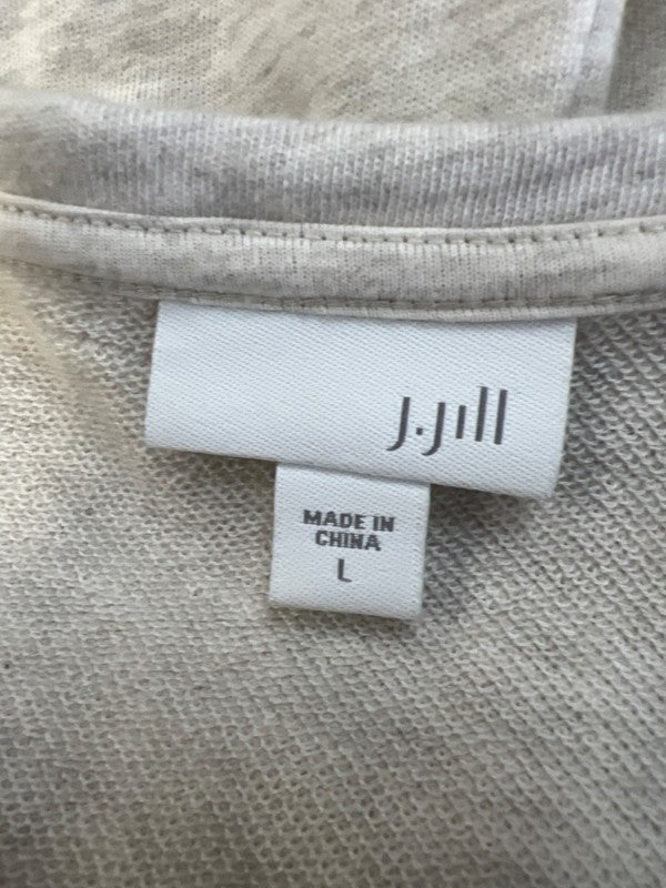 J.Jill Women's Ivory Heathered 3/4 Zip Zipper Accent Pullover Shirt - L image 3