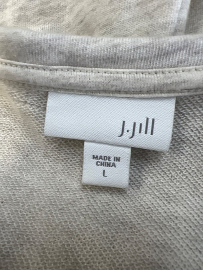 J.Jill Women's Ivory Heathered 3/4 Zip Zipper Accent Pullover Shirt - L image 3