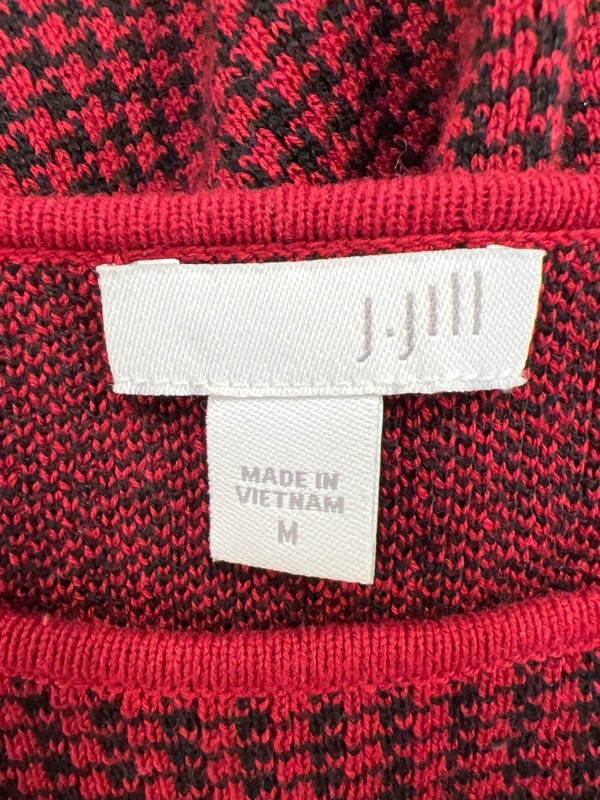 J.Jill Women's Red Houndstooth Long Sleeve Sweater Dress - M image 3