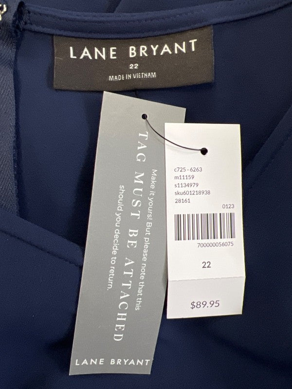 Lane Bryant Women's Blue Flutter Sleeve Tie Waist High Low Maxi Dress - 22 image 3