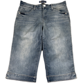 Democracy Women's Light Wash Bermuda Stretch Denim Jean Shorts - 10 Petite