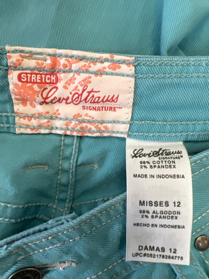 Levi Strauss Signature Women's Blue Denim Jean Shorts - 12 image 3