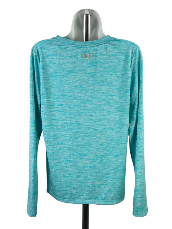 Under Armour Women's Blue Heather Heatgear Loose Long Sleeve Athletic Shirt - M image 2