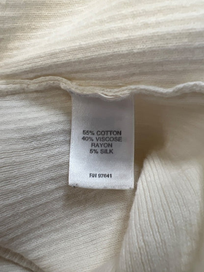 J Jill Women's White/Ivory Ribbed Three-Button Long Sleeve Duster Cardigan - XL image 4