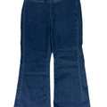 Old Navy Women's Dark Wash Weekender Flare High Rise Pull On Jeans - 10 Petite
