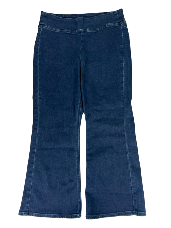 Old Navy Women's Dark Wash Weekender Flare High Rise Pull On Jeans - 10 Petite