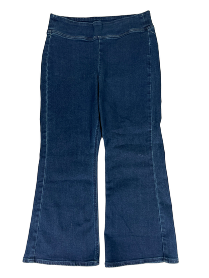 Old Navy Women's Dark Wash Weekender Flare High Rise Pull On Jeans - 10 Petite