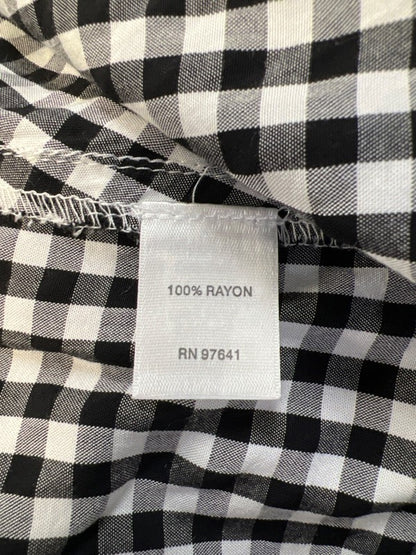 J Jill Women's Black/White Checkered Long Sleeve Button Up Shirt - L image 4